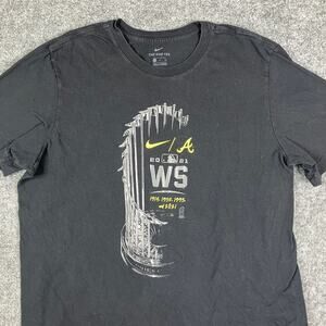 Nike T-Shirt Mens Size XL Black Braves 2021 World Series MLB Graphic Tee Atlanta
